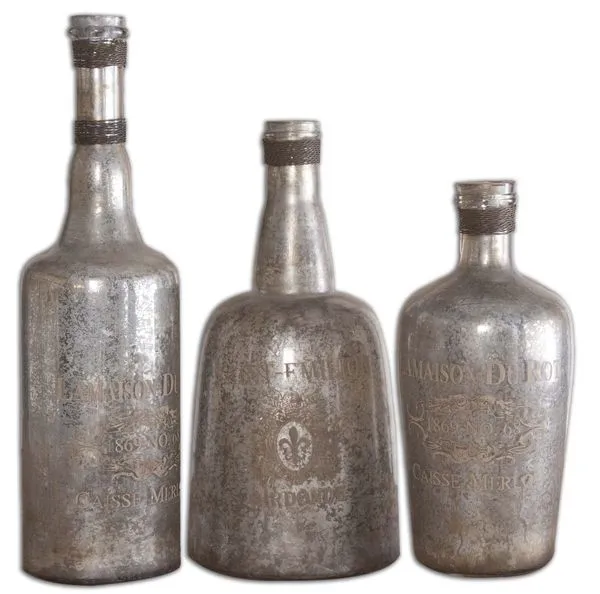 Product Image 1 for Uttermost Lamaison Mercury Glass Bottles S/3 from Uttermost