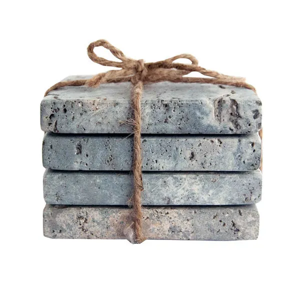 Product Image 1 for Christy Stone Grey Travertine Coasters, Set of 4 from Creative Co-Op