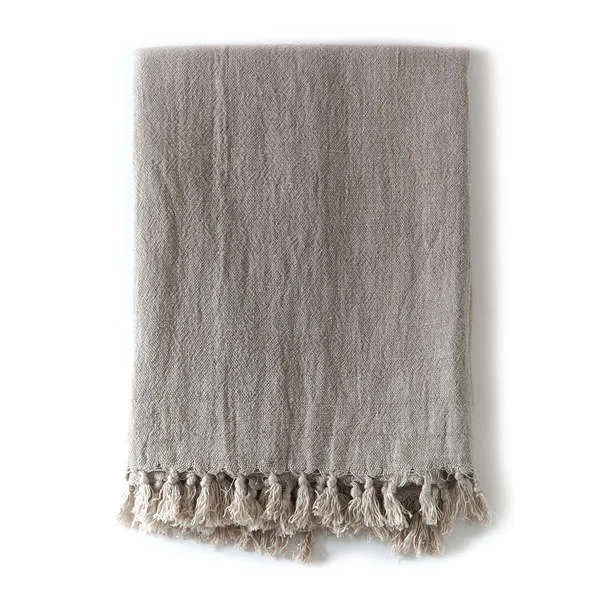 Product Image 1 for Montauk Linen Throw Blanket - Natural from Pom Pom at Home