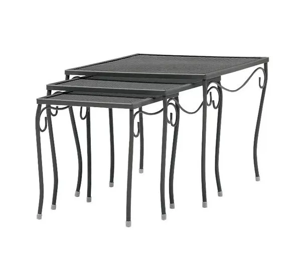 Product Image 1 for Wrought Iron Mesh End Tables   Set Of 3 from Woodard