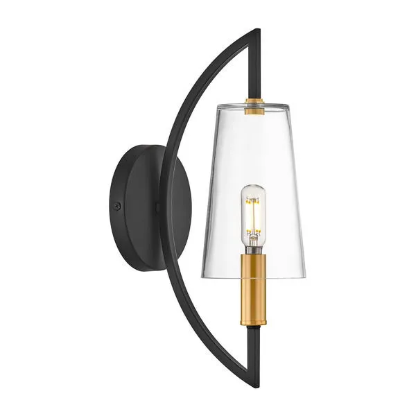 Product Image 1 for Hanley 1-Light Wall Sconce in Matte Black and Warm Brass from Savoy House 