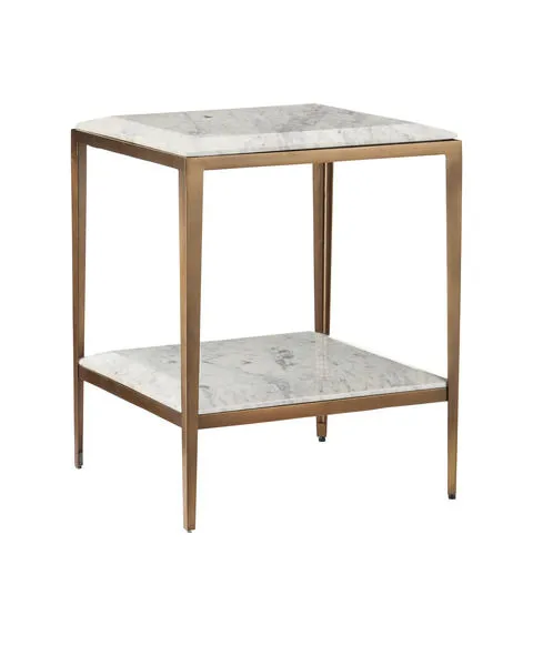 Product Image 1 for Oblique Marble Side Table from Currey & Company