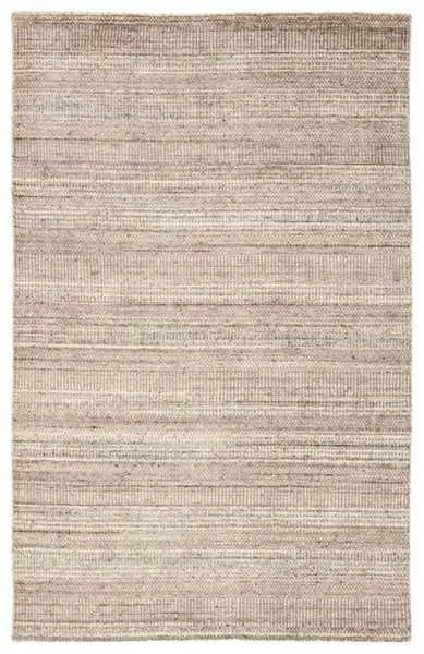 Minuit Handmade Geometric Gray Tan Area Rug with subtle horizontal striations in neutral tones
