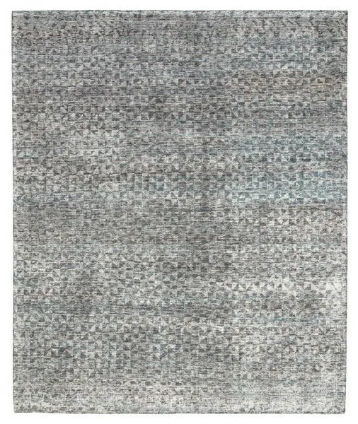Top-down view showing full rectangular shape and entire geometric triangular pattern in gray and black