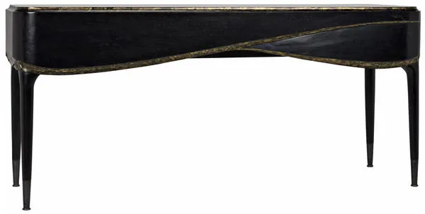Product Image 1 for Carlisle Console, Hand Rubbed Black With Gold from Noir