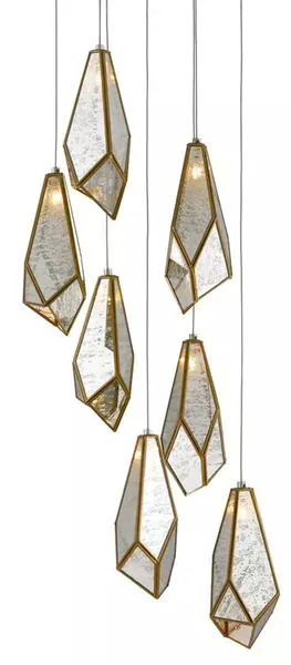 Product Image 3 for Glace 7 Light Multi Drop Pendant from Currey & Company