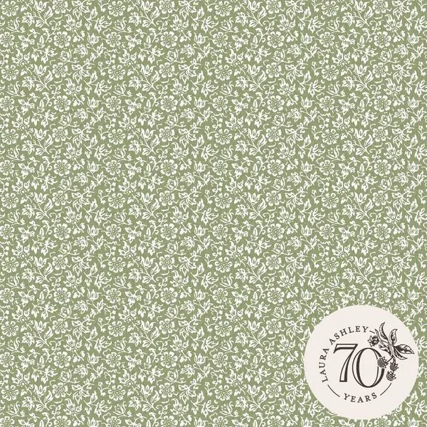 Product Image 1 for Laura Ashley Sweet Alyssum Moss Green Removable Wallpaper from Graham & Brown