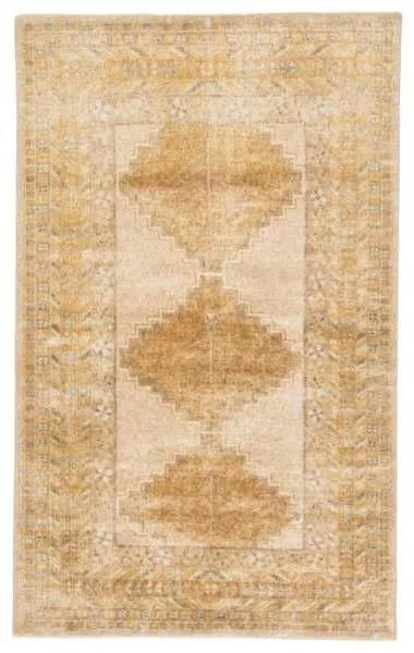 Product Image 1 for Enfield Hand Knotted Medallion Gold/ Gray Area Rug from Jaipur 