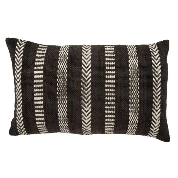 Product Image 2 for Papyrus Striped Lumbar Black & White Outdoor Pillow from Jaipur