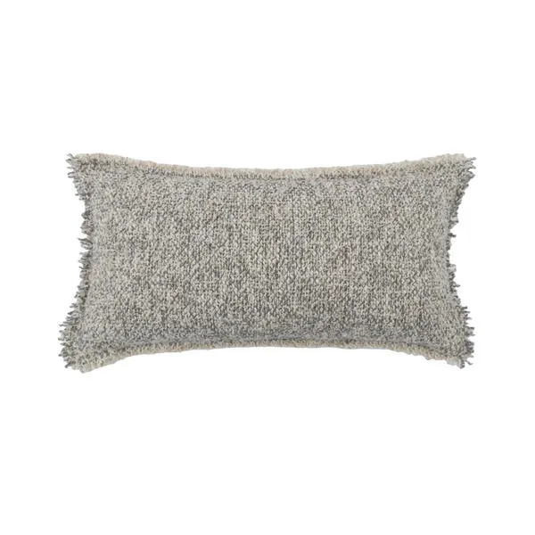 Rectangular Brentwood Pillow with chunky bouclé texture and heathered yarn in neutral tones