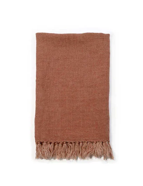 Product Image 1 for Montauk Linen Throw Blanket - Terra Cotta from Pom Pom at Home
