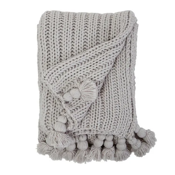 Product Image 1 for Anacapa Oversized Throw Blanket - Light Grey from Pom Pom at Home