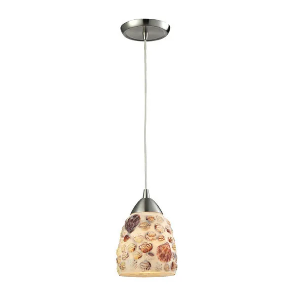 Product Image 1 for Shells 1 Light Pendant In Satin Nickel from Elk Lighting