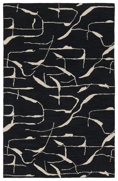 Product Image 1 for Nikki Chu by Noir Handmade Abstract Black / White Rug 5' x 8' from Jaipur 