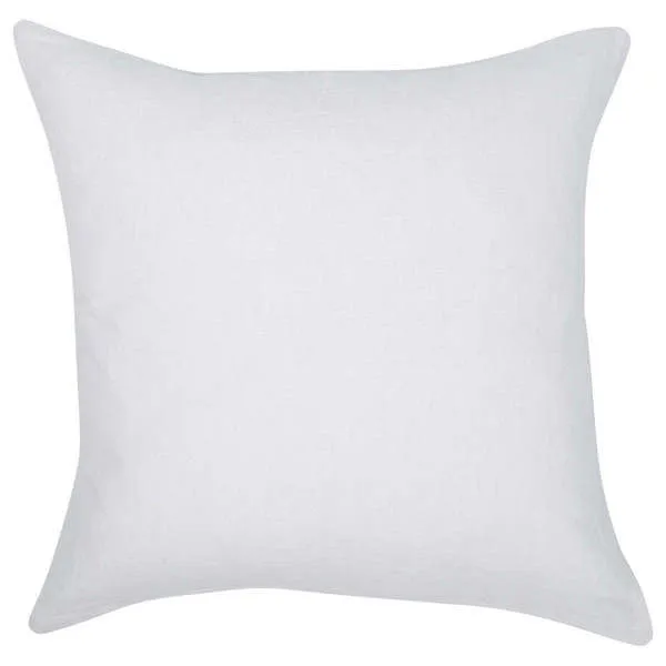 White square sham made of cotton, linen, and cashmere blend with a smooth textured surface