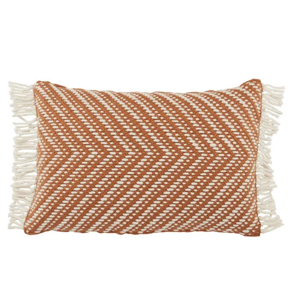 Product Image 1 for Odessa Chevron Terracotta/ Ivory Indoor/ Outdoor Lumbar Pillow from Jaipur 
