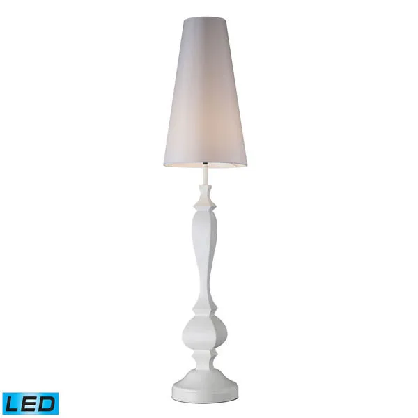 Product Image 1 for Palmyra Floor Lamp In Gloss White With Pure White Faux Silk Shade from Elk Home