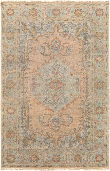 Product Image 1 for Nirvana Hand-Knotted Dusty Coral/ Teal Rug - 9' x 12' from Surya