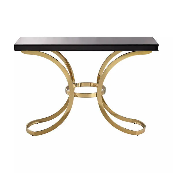 Product Image 1 for Beacon Towers Console Table In Gold Plate And Black Glass from Elk Home