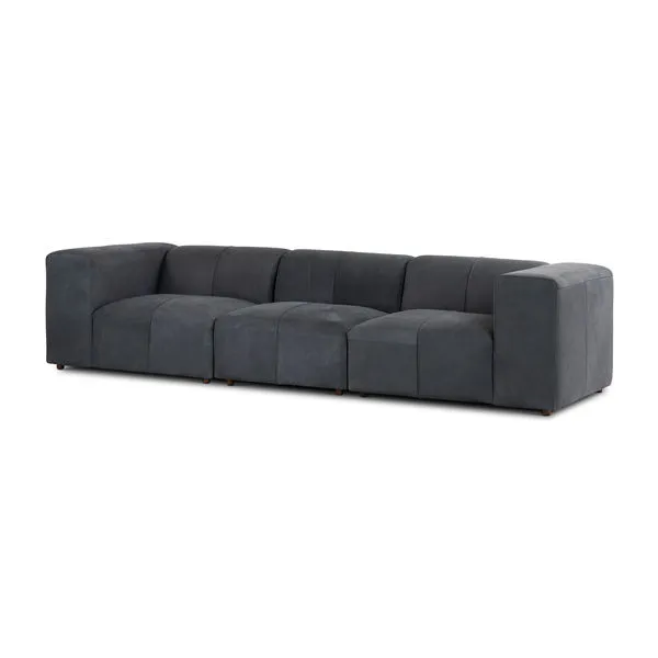 Product Image 1 for Stefano 3-Piece Top Grain Leather Sectional - Modena Midnight from Four Hands