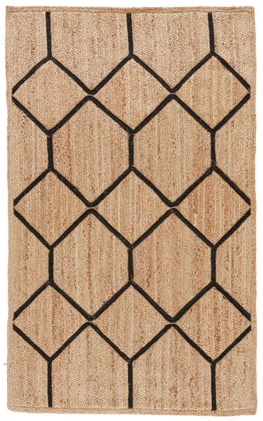 Product Image 1 for Aten Natural Trellis Beige/ Black Rug By Nikki Chu from Jaipur 