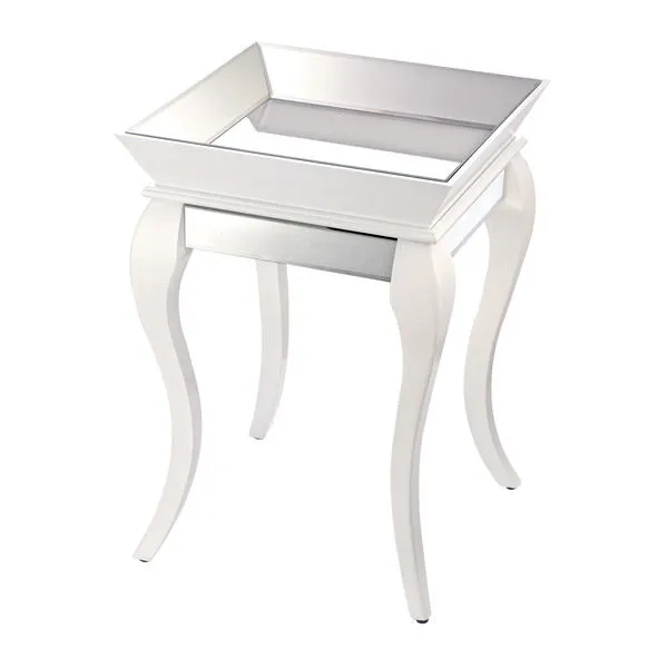 Product Image 1 for Side Table With Bent Glass In White from Elk Home