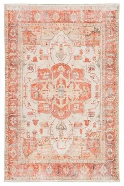 Product Image 1 for Rhoda Medallion Orange/ Ivory Rug from Jaipur 