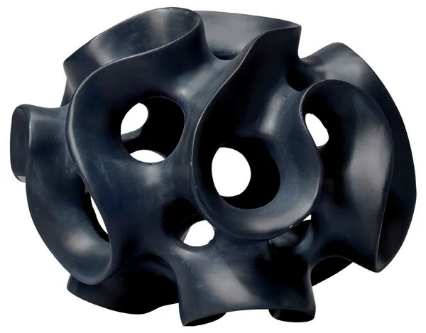 Product Image 1 for Black Resin Ribbon Sphere from Jamie Young