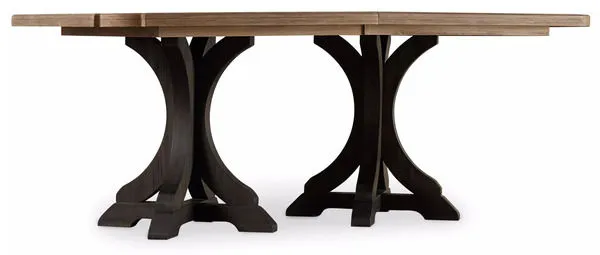 Product Image 1 for Corsica Dark Rectangle Pedestal Dining Table (Dark Base/Light Top) from Hooker Furniture