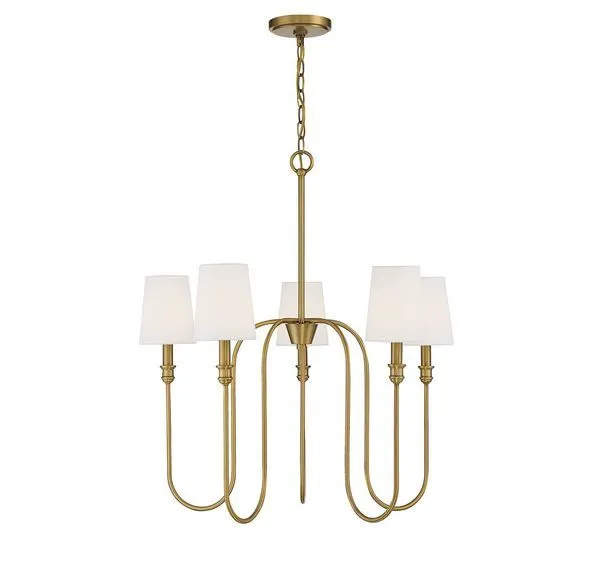 Product Image 3 for Betty 5 Light Natural Brass Chandelier from Savoy House 