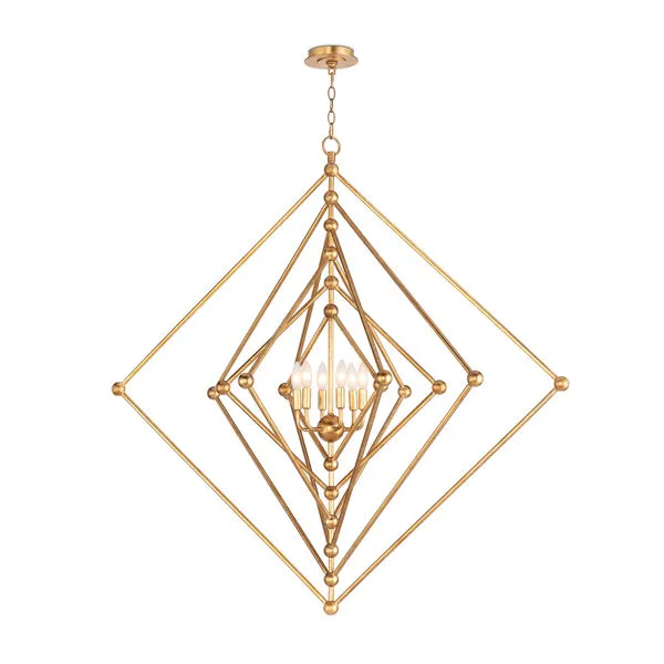 Product Image 1 for Selena Large Gold Metal Square Chandelier from Regina Andrew Design