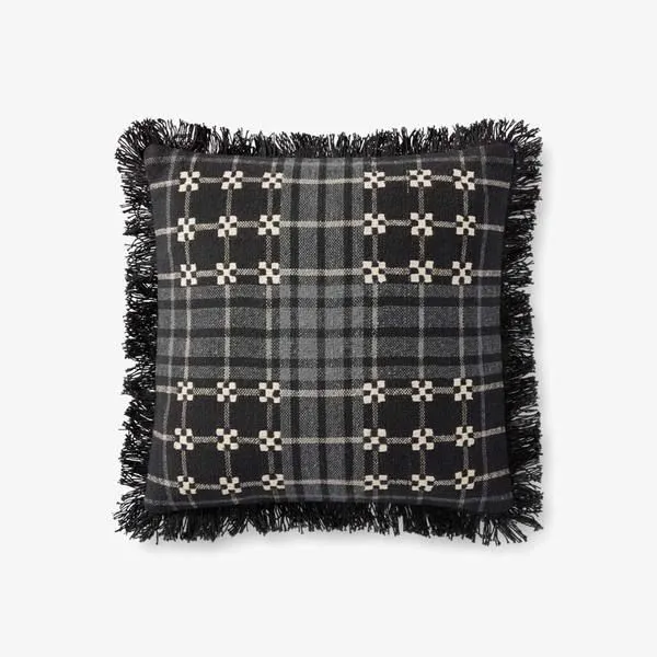 Product Image 2 for Black / Grey Plaid Pillow from Loloi
