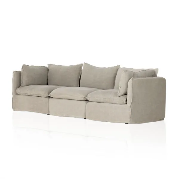 Product Image 1 for Andre Slipcover 3-Piece Sectional - Broadway Stone from Four Hands