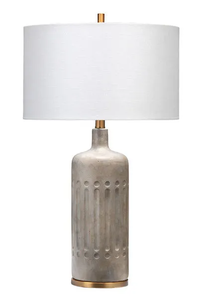 Product Image 1 for Annex Table Lamp in Grey Cement & Antique Brass Metal from Jamie Young