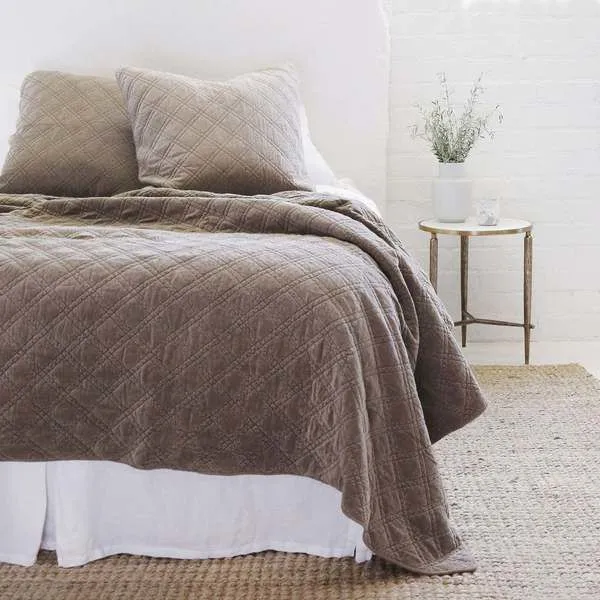 Product Image 1 for Brussels Quilted Cotton King Coverlet - Walnut from Pom Pom at Home