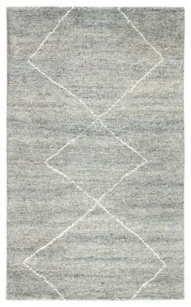 Product Image 3 for Renee Hand Knotted Geometric Light Blue/ Ivory Area Rug from Jaipur 