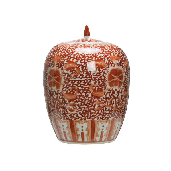 Product Image 3 for Vienna Sienna & Coral Stoneware Ginger Jar With Lid from Creative Co-Op