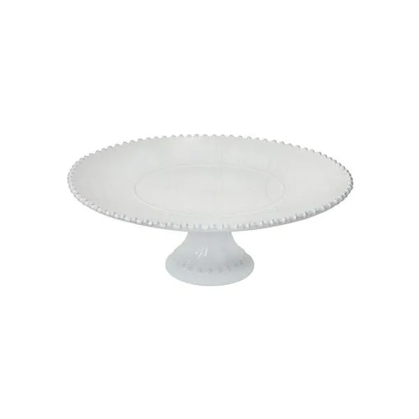 Product Image 1 for Pearl 13'' Scalloped Ceramic Stoneware Stand - White from Costa Nova