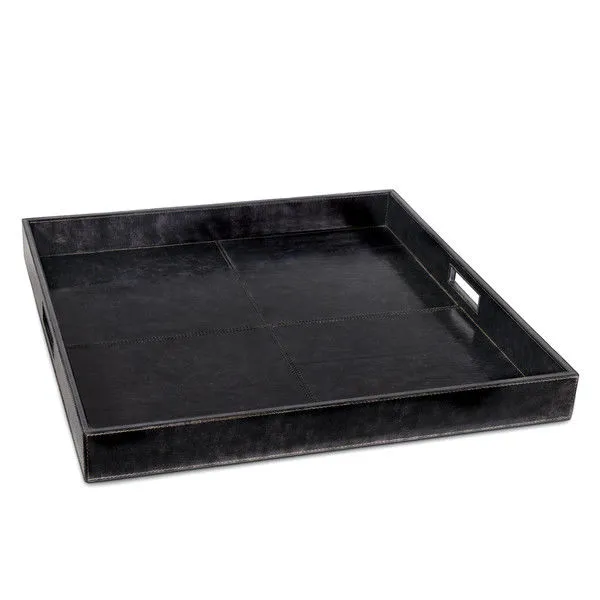 Product Image 1 for Derby Square Leather Tray - Black from Regina Andrew Design