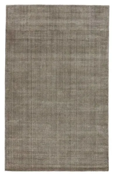 Basis Taupe Rug in neutral taupe with subtle linear texture woven from wool and viscose
