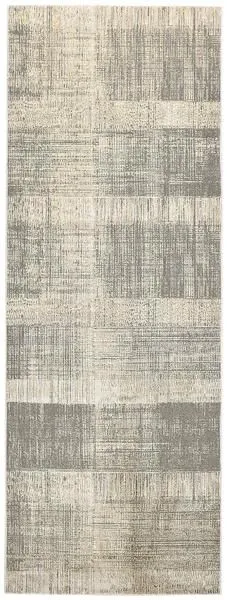 Aura Gray / Gold Rug with abstract high-low pile pattern in gray and champagne tones