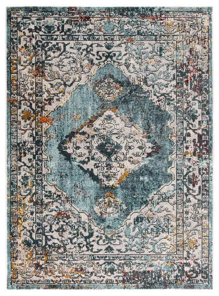 Product Image 3 for Romina Medallion Teal/ Gold Rug from Jaipur