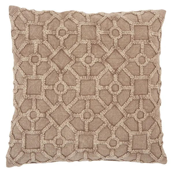 Product Image 3 for Espanola Taupe Trellis Polyester Throw Pillow from Jaipur