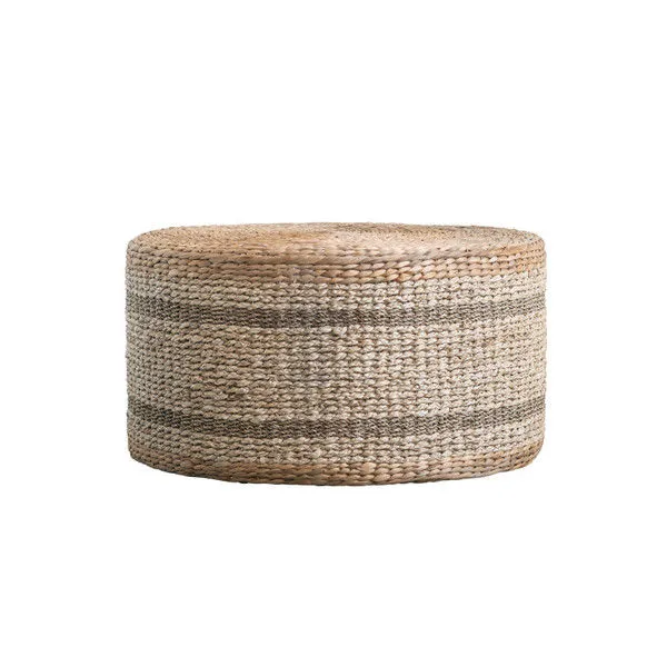 Product Image 3 for Adele Striped Round Woven Ottoman from Creative Co-Op