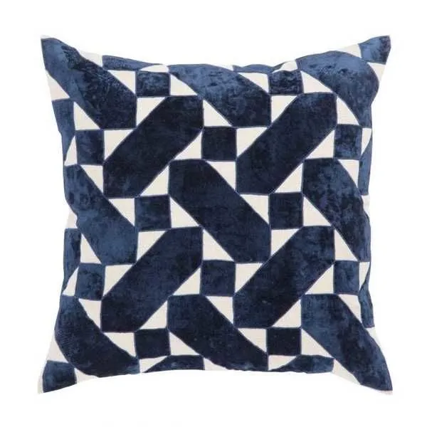 Product Image 2 for Danceteria Blue/ Ivory Geometric Throw Pillow 22 inch by Nikki Chu from Jaipur