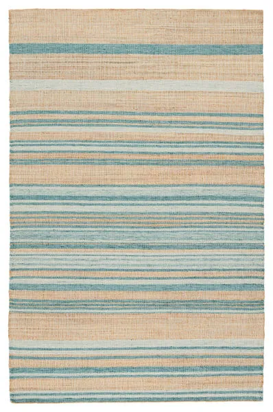 Product Image 5 for Vitelli Handmade Striped Beige/ Blue Rug from Jaipur 