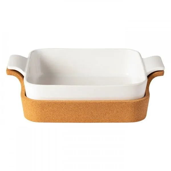 Product Image 1 for Ensemble Small Ceramic Stoneware Rectangle Baker with Cork Tray from Casafina