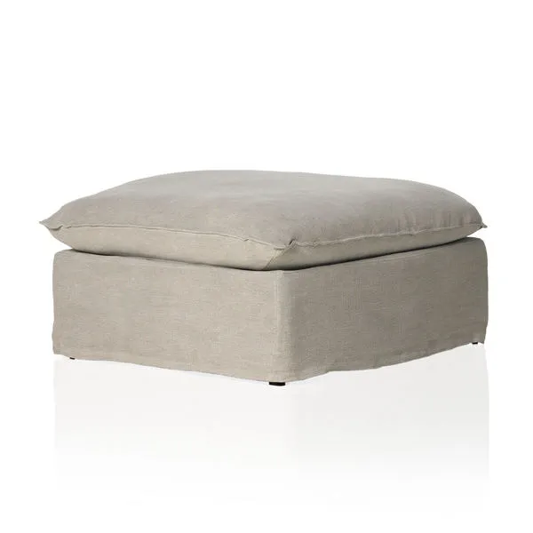 Product Image 1 for Andre Slipcover Pillow-Top Ottoman - Broadway Stone from Four Hands