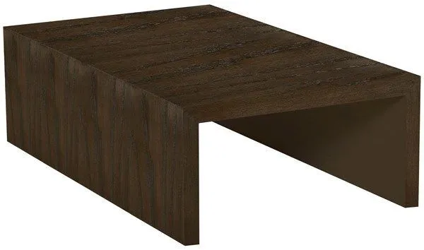 Lucca Stocked Tray for Sofa in Havana finish with dark brown wood grain and a rectangular open-ended design