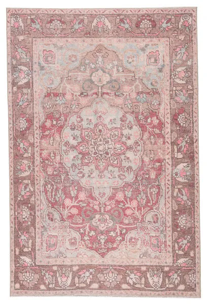 Product Image 1 for Edita Medallion Pink / Blue Runner Rug from Jaipur 